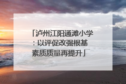 泸州江阳通滩小学：以评促改强根基 素质质量再提升