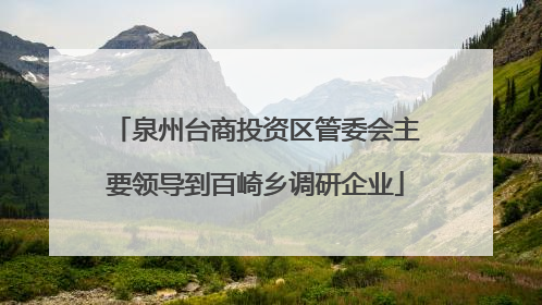 泉州台商投资区管委会主要领导到百崎乡调研企业