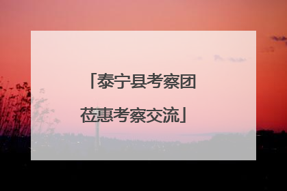 泰宁县考察团莅惠考察交流