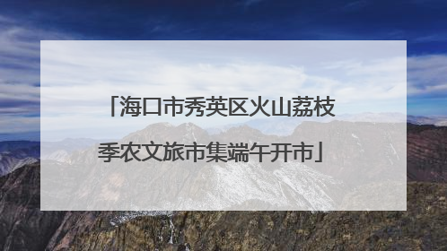 海口市秀英区火山荔枝季农文旅市集端午开市