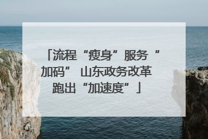 流程“瘦身”服务“加码” 山东政务改革跑出“加速度”