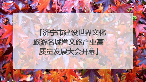 济宁市建设世界文化旅游名城暨文旅产业高质量发展大会开幕