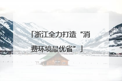 浙江全力打造“消费环境最优省”