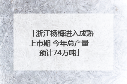浙江杨梅进入成熟上市期 今年总产量预计74万吨