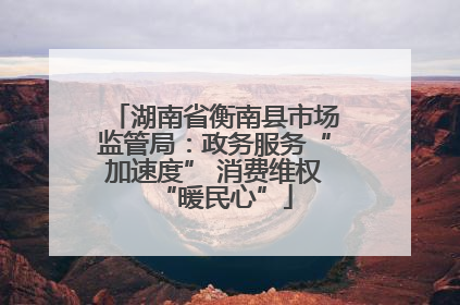 湖南省衡南县市场监管局：政务服务“加速度” 消费维权“暖民心”