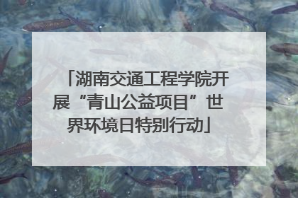 湖南交通工程学院开展“青山公益项目”世界环境日特别行动