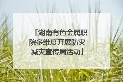 湖南有色金属职院多维度开展防灾减灾宣传周活动