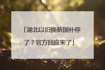 湖北以旧换新国补停了？官方回应来了