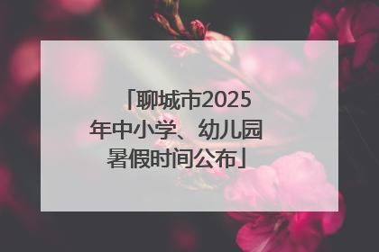 聊城市2025年中小学、幼儿园暑假时间公布