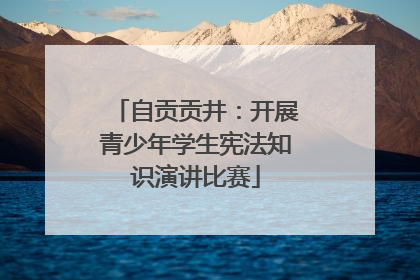 自贡贡井：开展青少年学生宪法知识演讲比赛