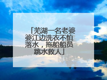 芜湖一名老婆婆江边洗衣不慎落水，拖船船员跳水救人