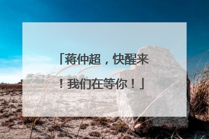 蒋仲超，快醒来！我们在等你！
