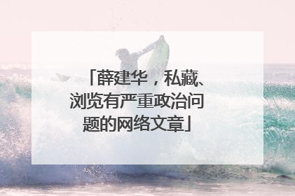 薛建华，私藏、浏览有严重政治问题的网络文章