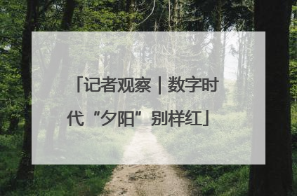 记者观察｜数字时代“夕阳”别样红