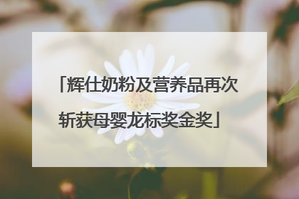 辉仕奶粉及营养品再次斩获母婴龙标奖金奖