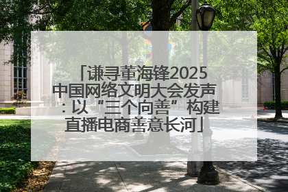 谦寻董海锋2025中国网络文明大会发声：以“三个向善”构建直播电商善意长河