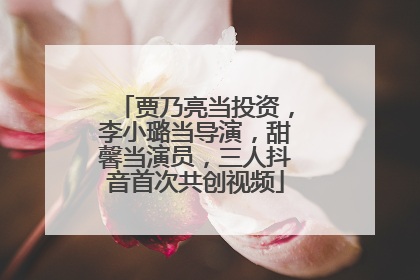 贾乃亮当投资，李小璐当导演，甜馨当演员，三人抖音首次共创视频