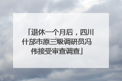 退休一个月后，四川什邡市原三级调研员冯伟接受审查调查