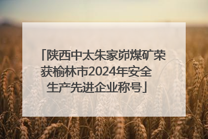 陕西中太朱家峁煤矿荣获榆林市2024年安全生产先进企业称号