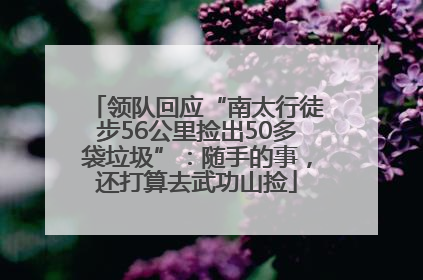 领队回应“南太行徒步56公里捡出50多袋垃圾”：随手的事，还打算去武功山捡