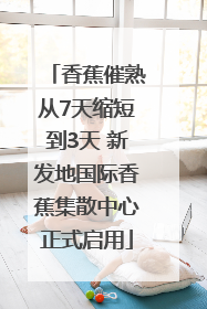香蕉催熟从7天缩短到3天 新发地国际香蕉集散中心正式启用