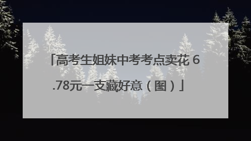 高考生姐妹中考考点卖花 6.78元一支藏好意（图）