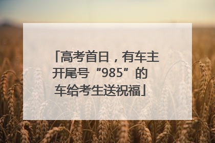 高考首日，有车主开尾号“985”的车给考生送祝福