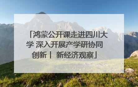 鸿蒙公开课走进四川大学 深入开展产学研协同创新丨 新经济观察