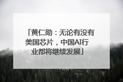 黄仁勋：无论有没有美国芯片，中国AI行业都将继续发展