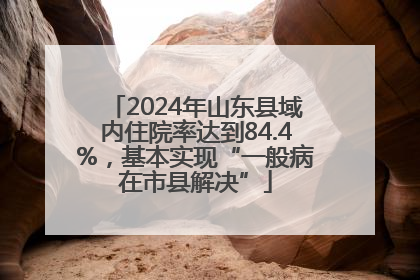 2024年山东县域内住院率达到84.4%，基本实现“一般病在市县解决”