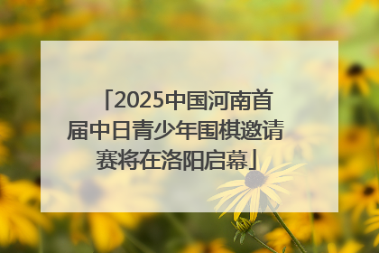 2025中国河南首届中日青少年围棋邀请赛将在洛阳启幕