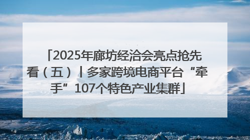 2025年廊坊经洽会亮点抢先看（五）丨多家跨境电商平台“牵手”107个特色产业集群