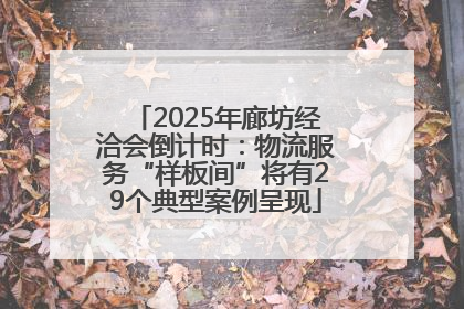 2025年廊坊经洽会倒计时：物流服务“样板间”将有29个典型案例呈现