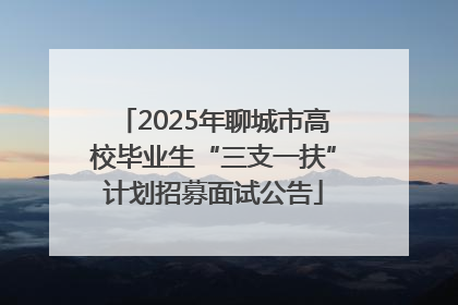 2025年聊城市高校毕业生“三支一扶”计划招募面试公告
