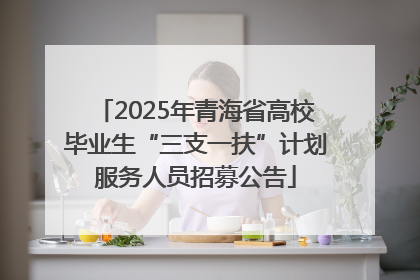2025年青海省高校毕业生“三支一扶”计划服务人员招募公告