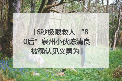 6秒极限救人 “80后”泉州小伙陈清良被确认见义勇为