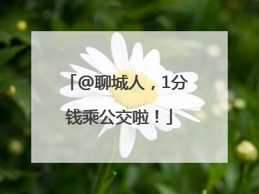 @聊城人，1分钱乘公交啦！